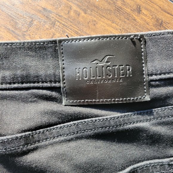 Hollister Co Mens Black Advanced Stretcd Distresses Shinny Jeans Size 28/30 - Picture 4 of 6